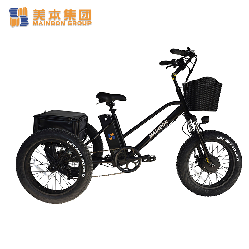 Fat Tire Electric Powered Tricycle 3-wheeler 20 Inch with Basket